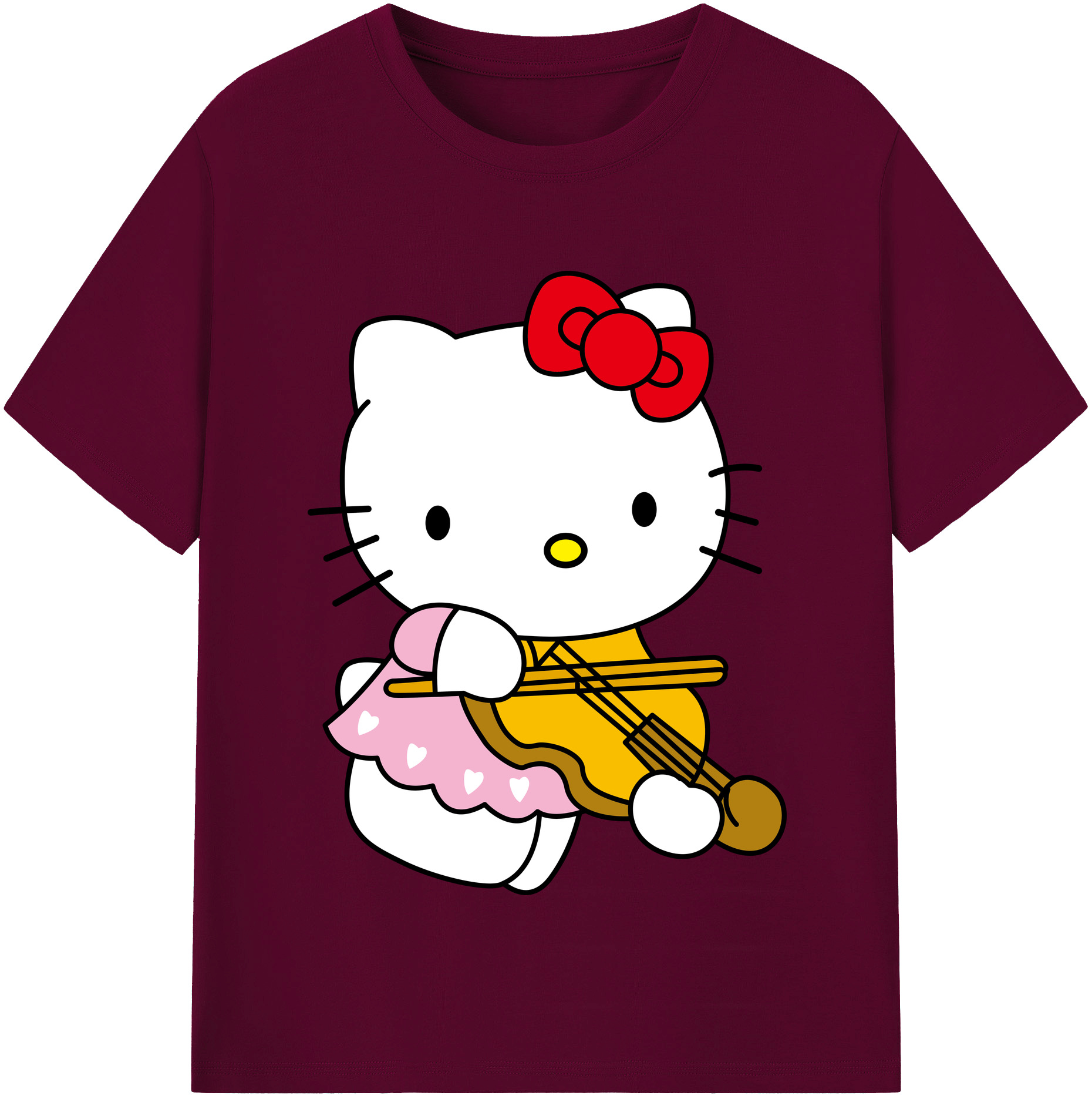 （画像用） Hello Kitty ハローキティ レディースカジュアルプリントTシャツ（綿100％）